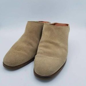 Natalia Blanco Womens Mules Block Heels Shoes Beige Almond Toe Slip Ons 8 EUR 40